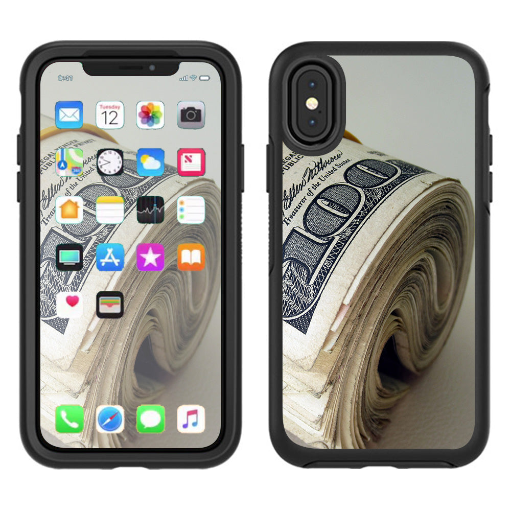 Money Roll, Dollar Dollar Bill Otterbox Defender Apple iPhone X Skin