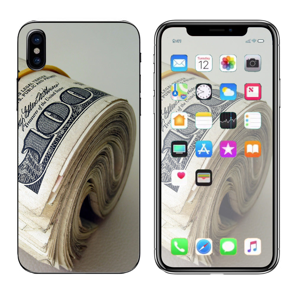  Money Roll, Dollar Dollar Bill Apple iPhone X Skin