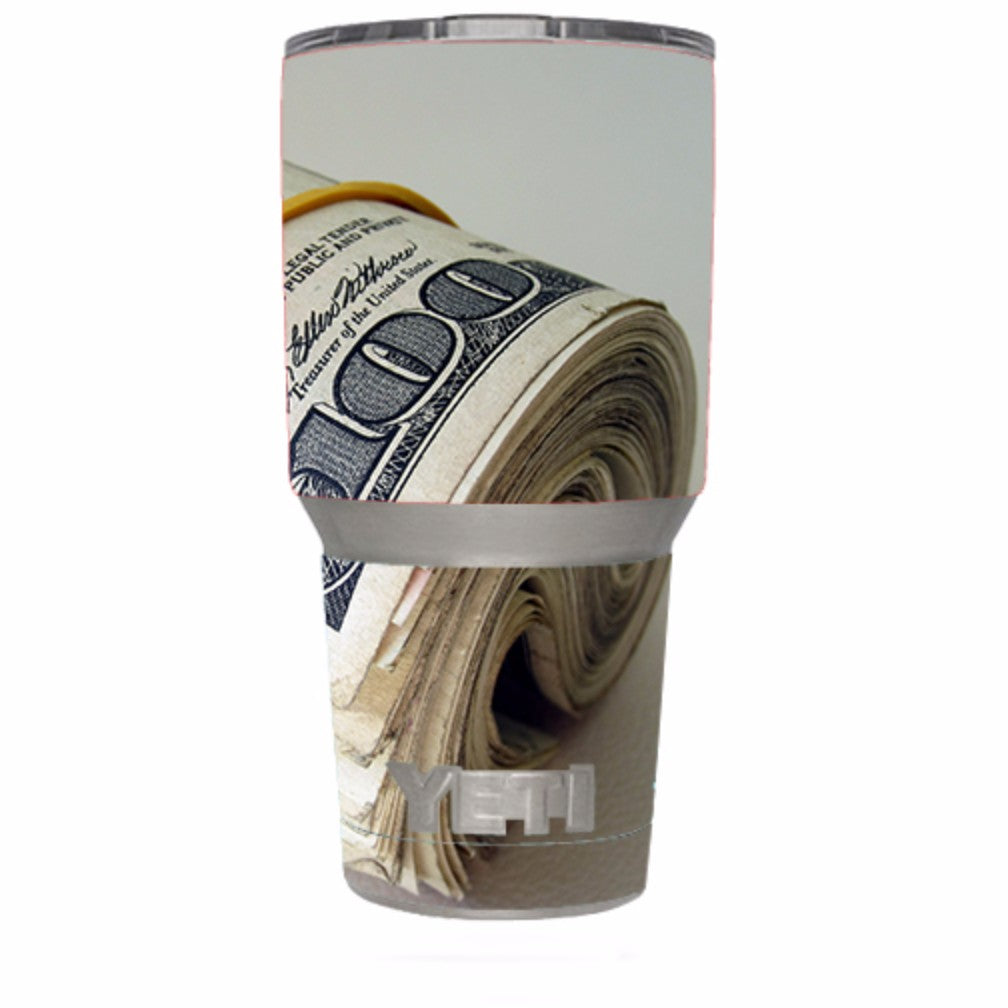  Money Roll, Dollar Dollar Bill Yeti 30oz Rambler Tumbler Skin