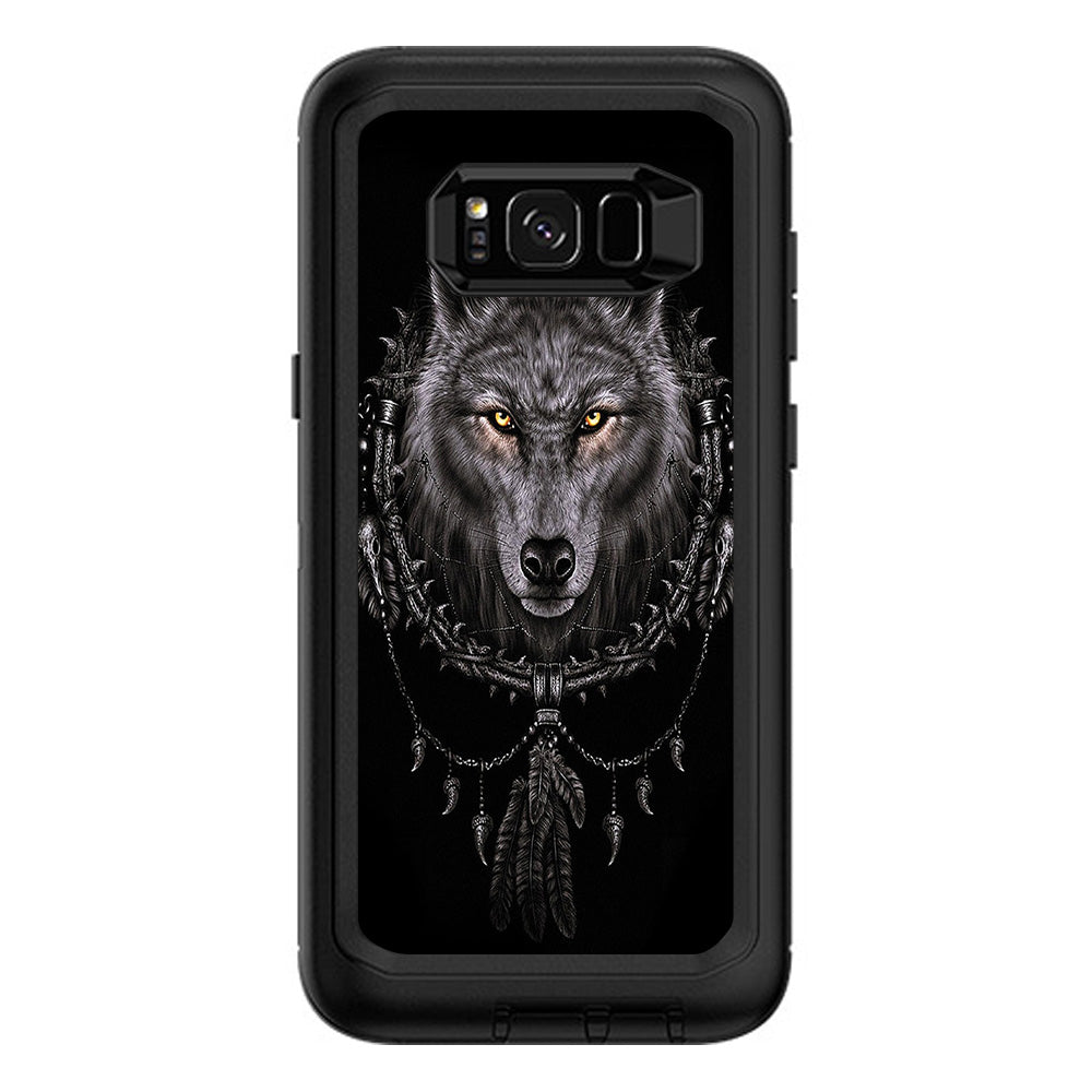  Wolf Dreamcatcher Back White Otterbox Defender Samsung Galaxy S8 Plus Skin