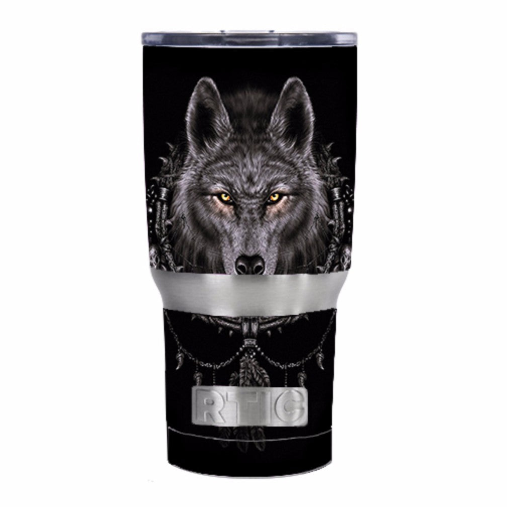  Wolf Dreamcatcher Back White RTIC 20oz Tumbler Skin