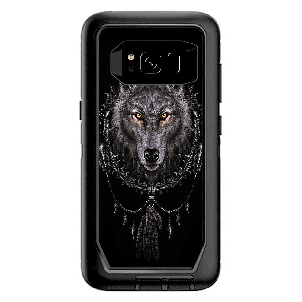  Wolf Dreamcatcher Back White Otterbox Defender Samsung Galaxy S8 Skin