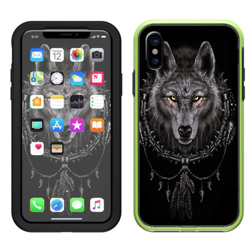  Wolf Dreamcatcher Back White Lifeproof Slam Case iPhone X Skin