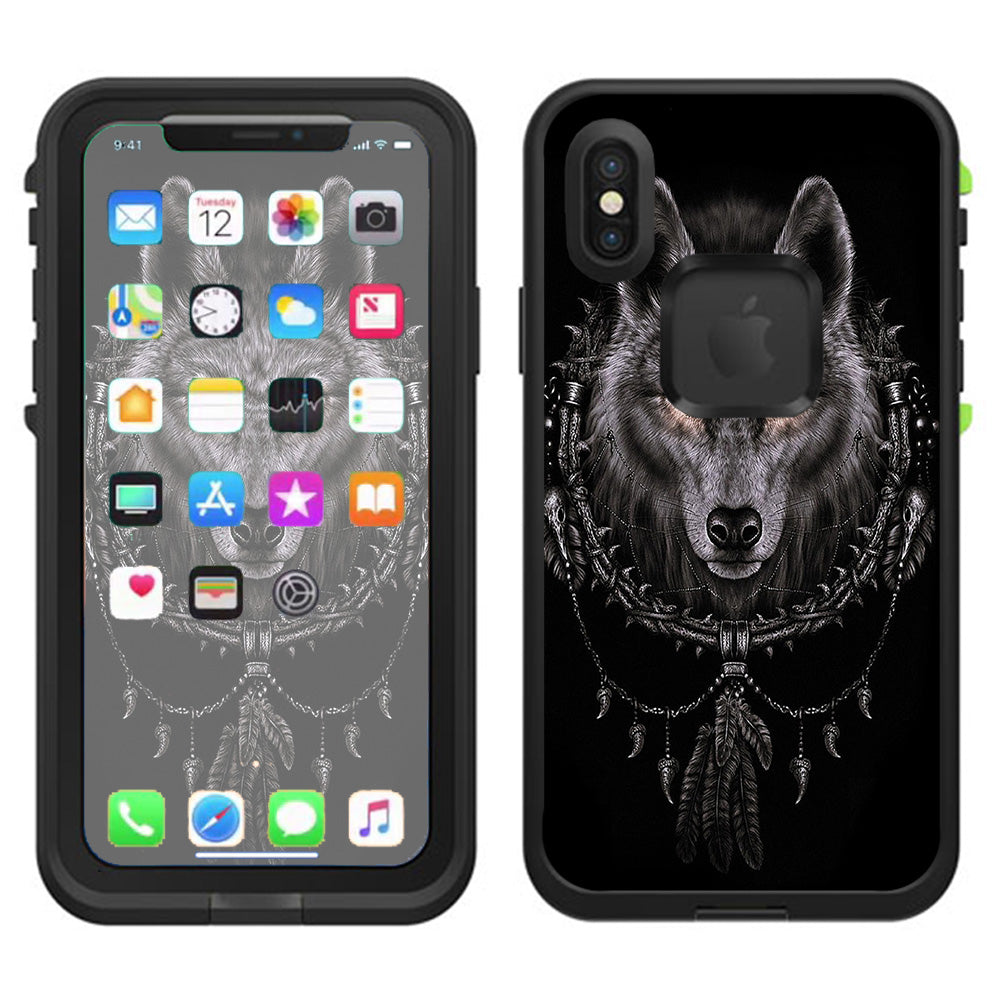  Wolf Dreamcatcher Back White Lifeproof Fre Case iPhone X Skin
