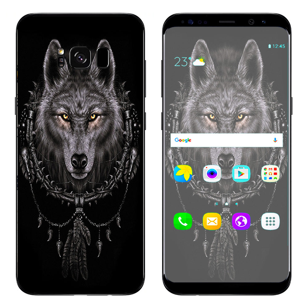 Wolf Dreamcatcher Back White Samsung Galaxy S8 Plus Skin