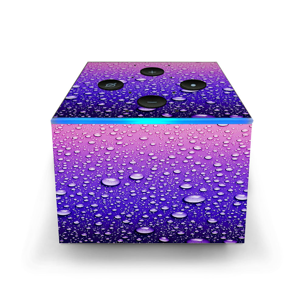  Waterdrops On Purple Amazon Fire TV Cube Skin