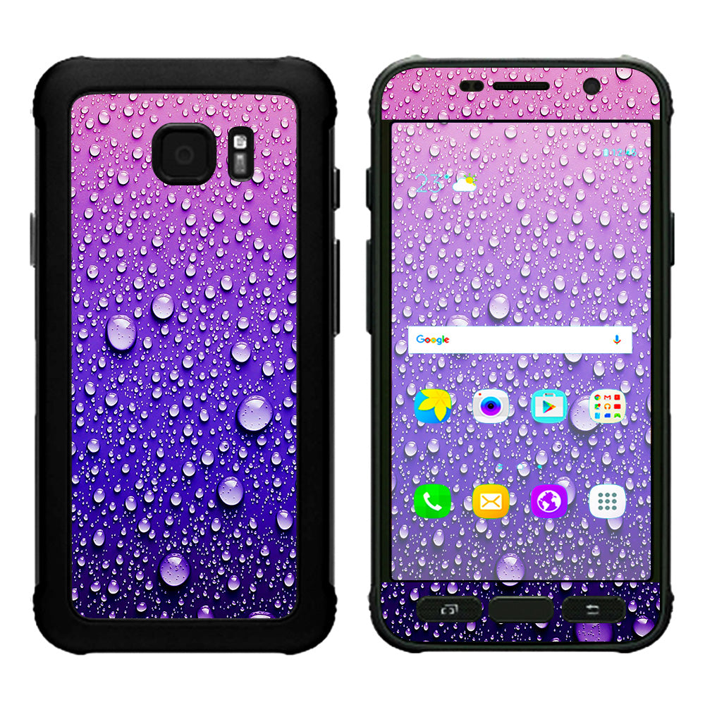  Waterdrops On Purple Samsung Galaxy S7 Active Skin