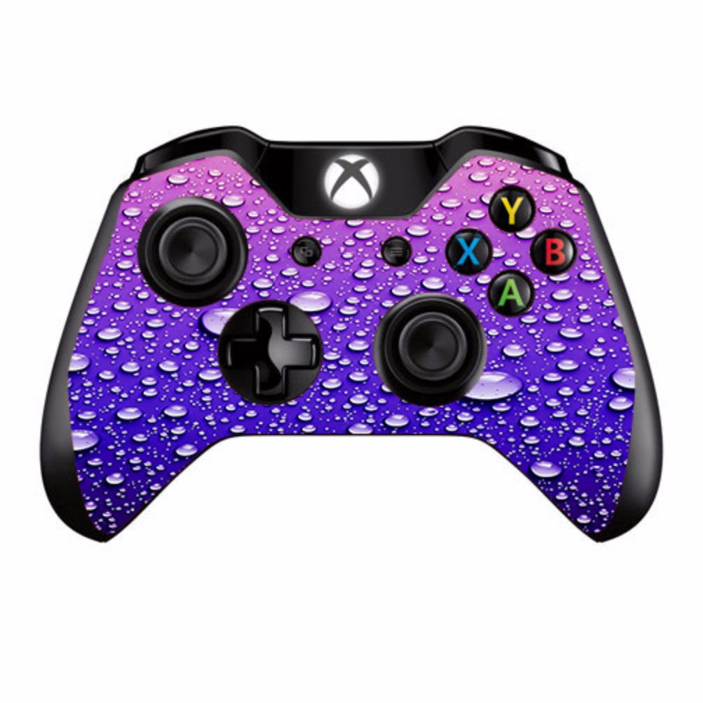  Waterdrops On Purple Microsoft Xbox One Controller Skin