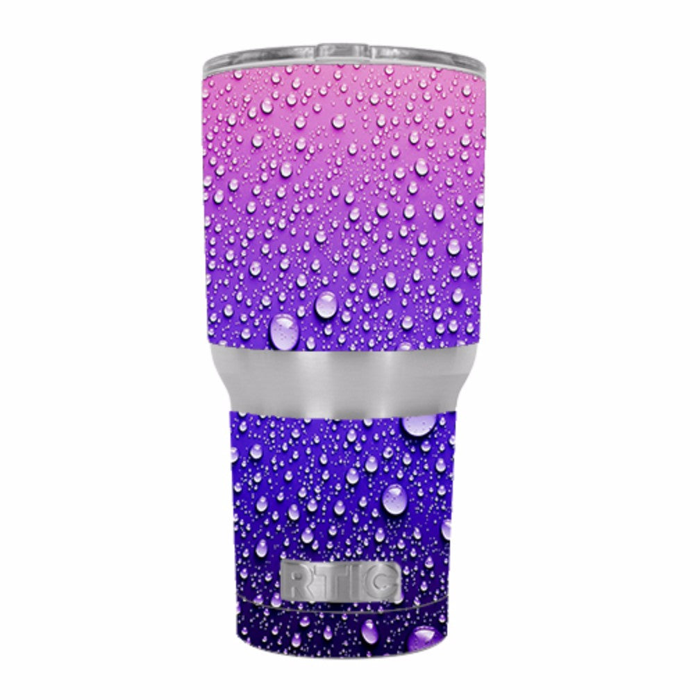  Waterdrops On Purple RTIC 30oz Tumbler Skin