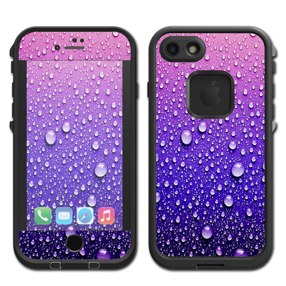 Waterdrops On Purple Lifeproof Fre iPhone 7 or iPhone 8 Skin