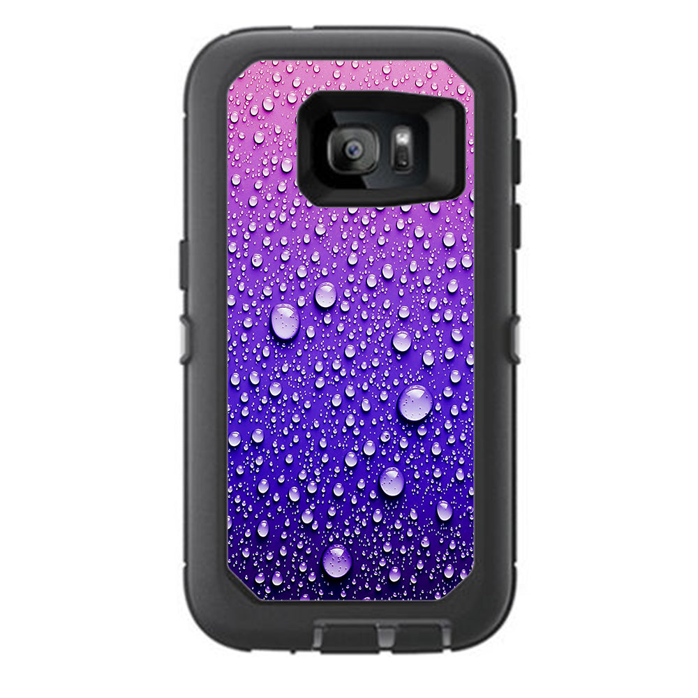  Waterdrops On Purple Otterbox Defender Samsung Galaxy S7 Skin