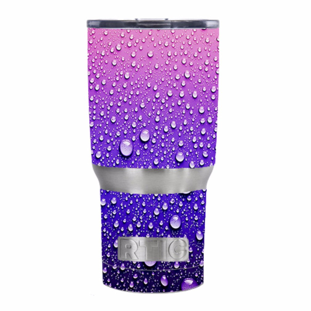  Waterdrops On Purple RTIC 20oz Tumbler Skin