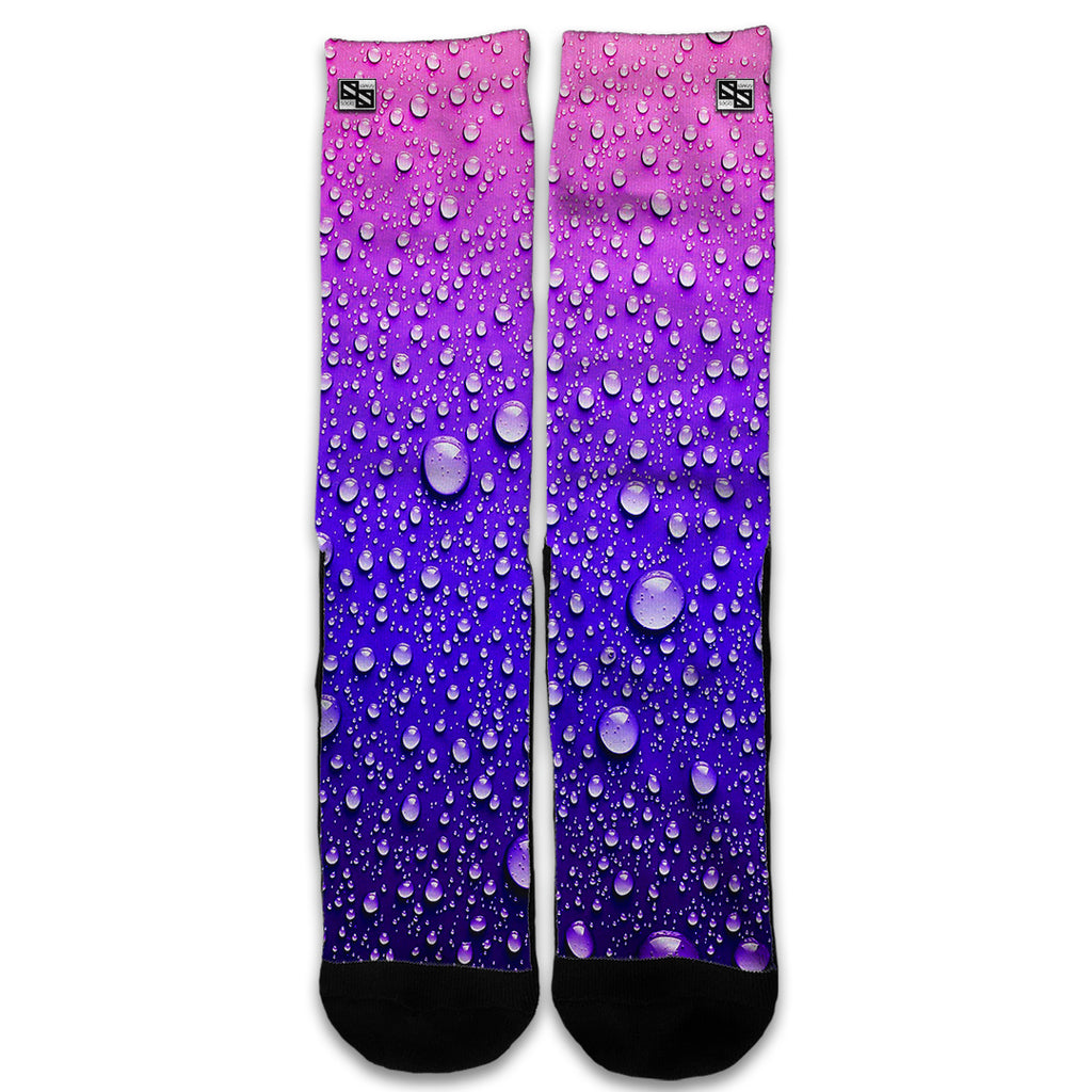  Waterdrops On Purple Universal Socks