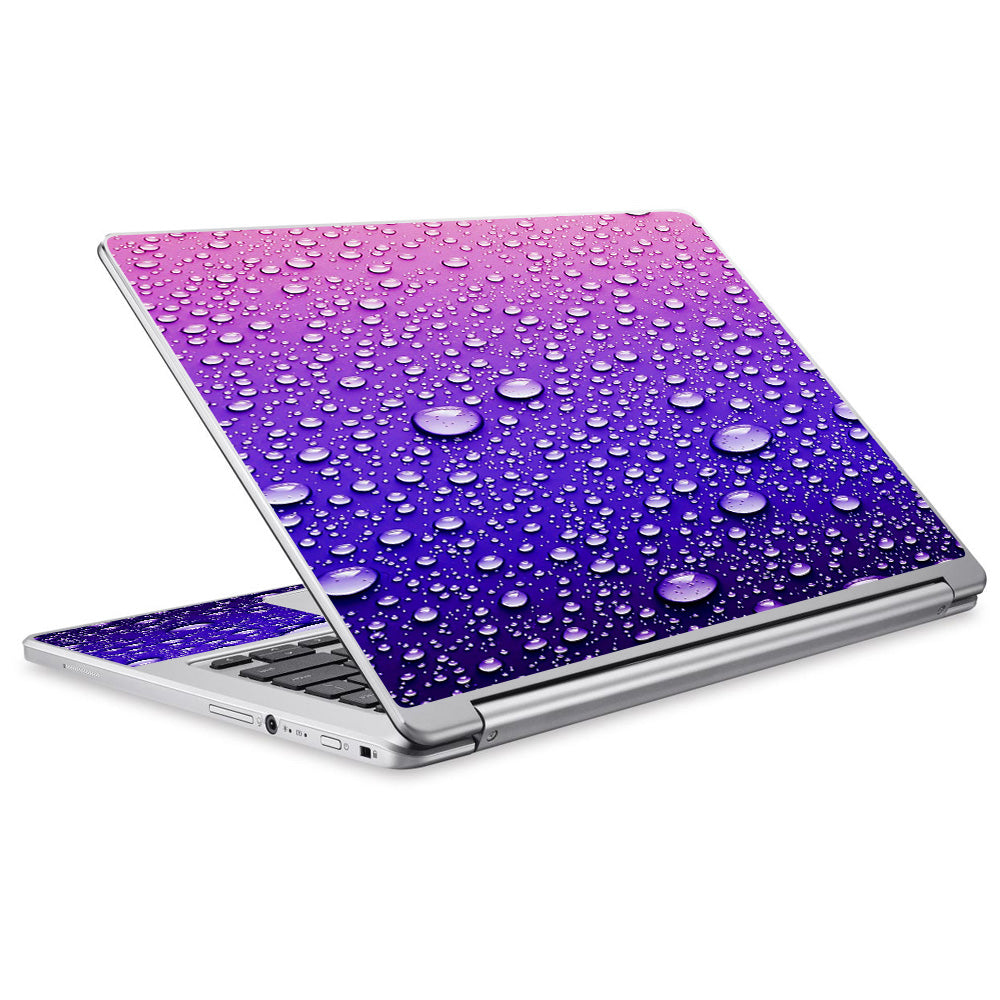  Waterdrops On Purple Acer Chromebook R13 Skin