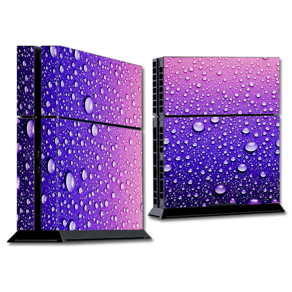  Waterdrops On Purple Sony Playstation PS4 Skin