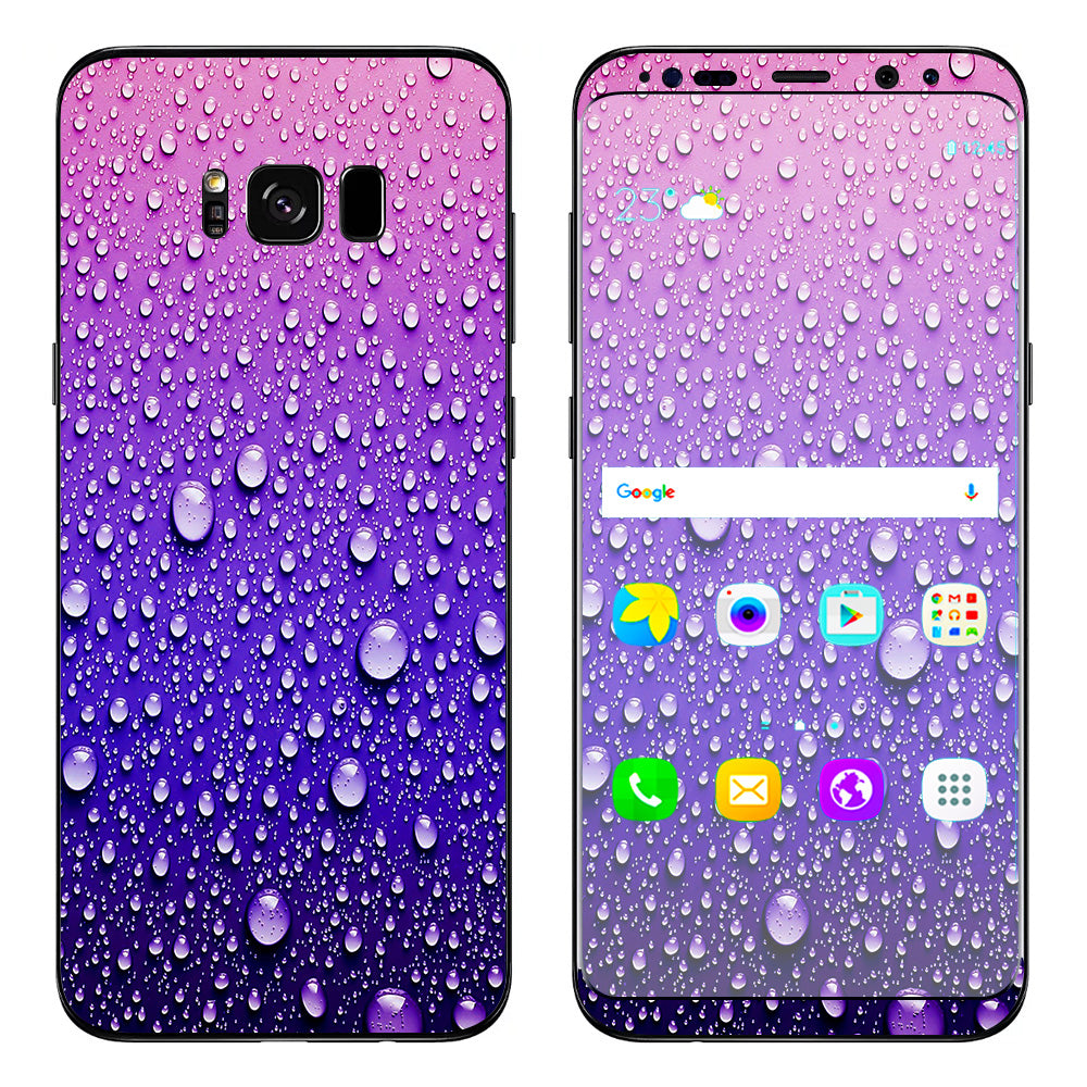 Waterdrops On Purple Samsung Galaxy S8 Skin