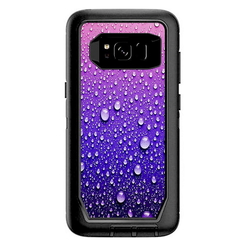  Waterdrops On Purple Otterbox Defender Samsung Galaxy S8 Skin
