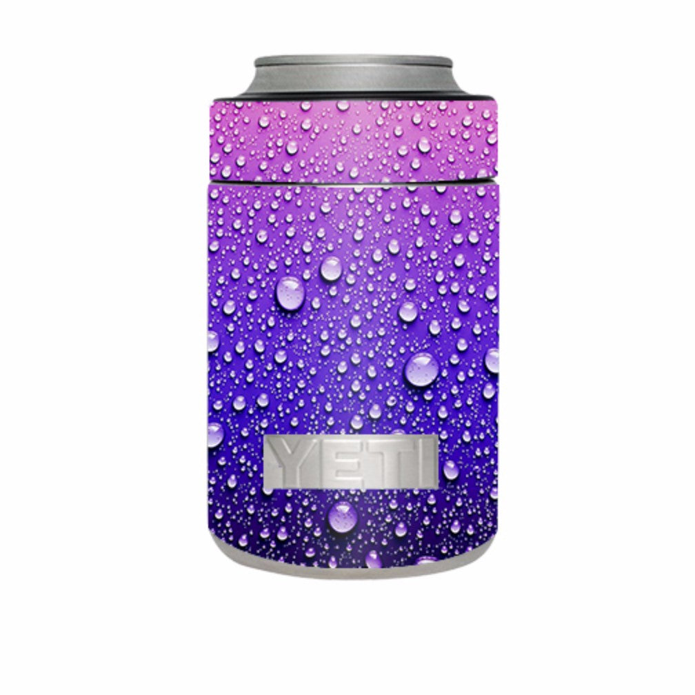  Waterdrops On Purple Yeti Rambler Colster Skin