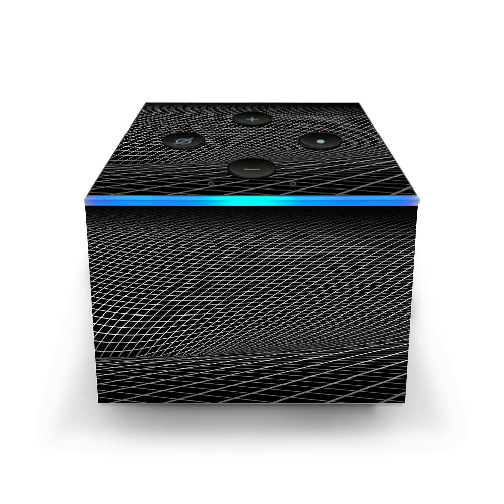  Abstract Lines On Black Amazon Fire TV Cube Skin