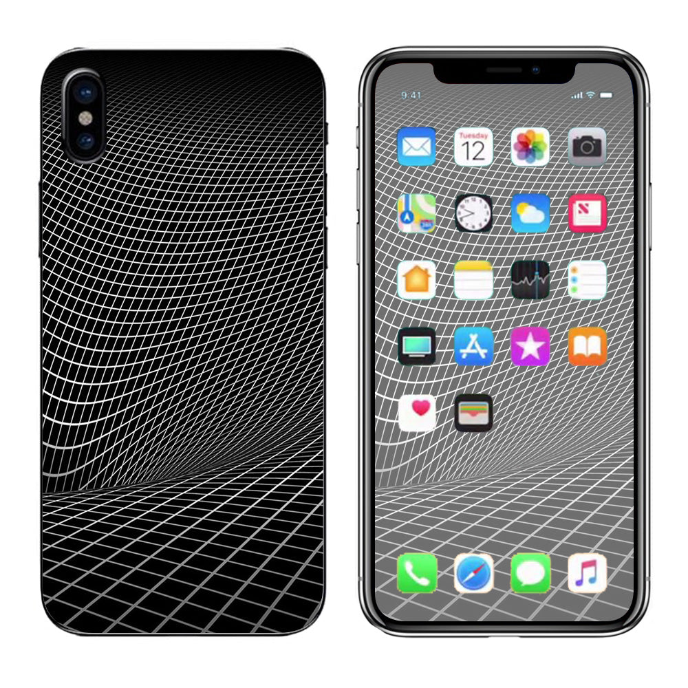  Abstract Lines On Black Apple iPhone X Skin