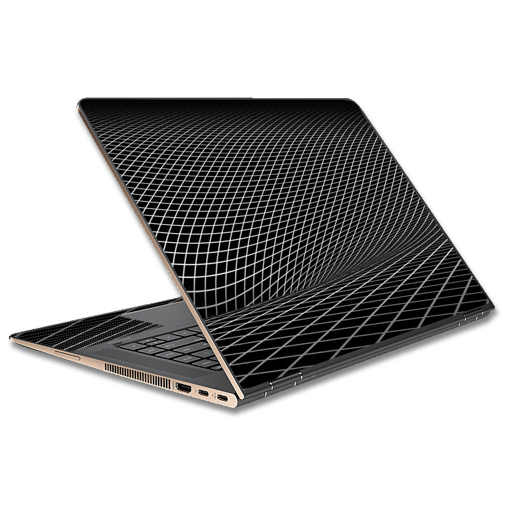  Abstract Lines On Black HP Spectre x360 15t Skin