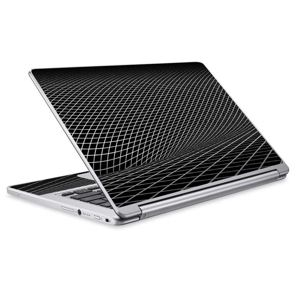  Abstract Lines On Black Acer Chromebook R13 Skin