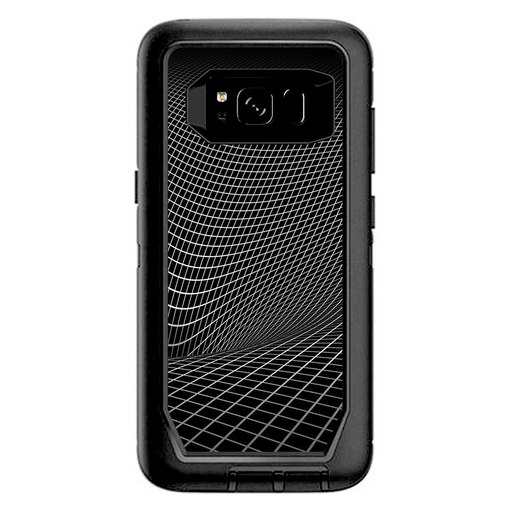  Abstract Lines On Black Otterbox Defender Samsung Galaxy S8 Skin
