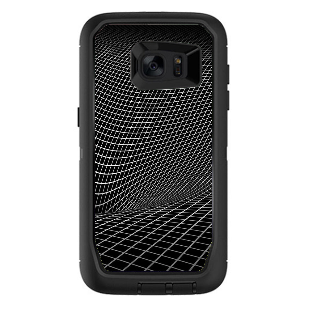  Abstract Lines On Black Otterbox Defender Samsung Galaxy S7 Edge Skin