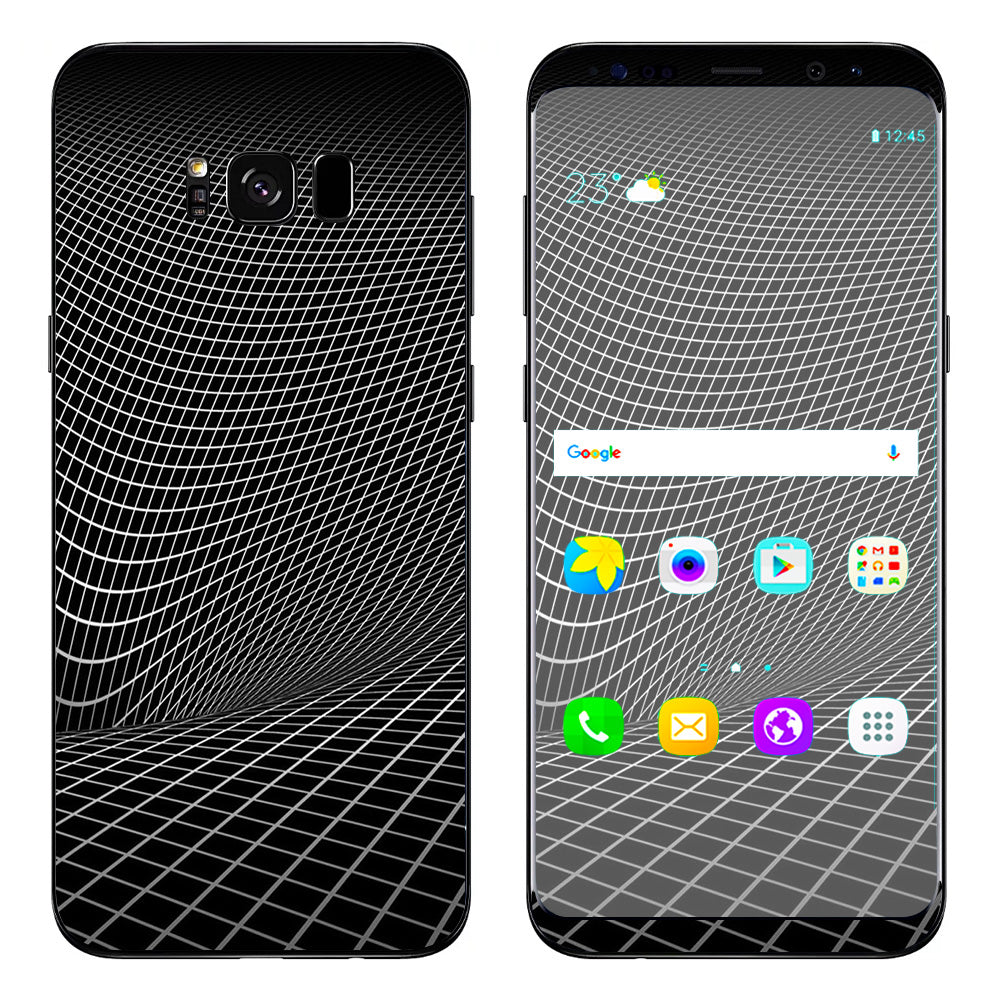  Abstract Lines On Black Samsung Galaxy S8 Skin