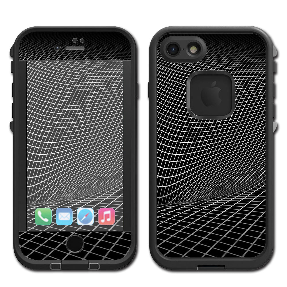  Abstract Lines On Black Lifeproof Fre iPhone 7 or iPhone 8 Skin