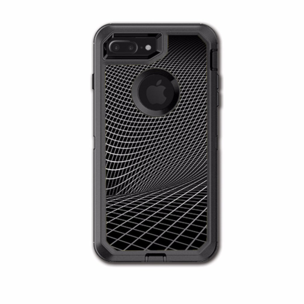  Abstract Lines On Black Otterbox Defender iPhone 7+ Plus or iPhone 8+ Plus Skin