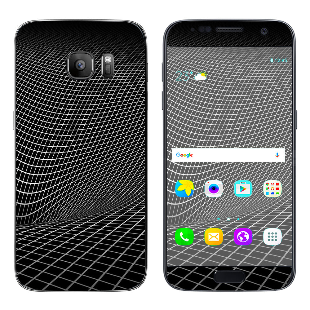  Abstract Lines On Black Samsung Galaxy S7 Skin