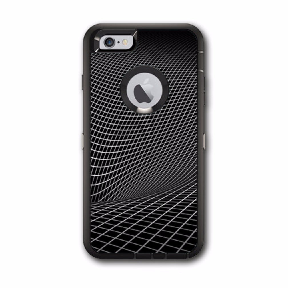  Abstract Lines On Black Otterbox Defender iPhone 6 PLUS Skin
