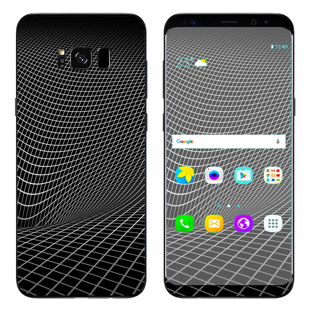  Abstract Lines On Black Samsung Galaxy S8 Plus Skin