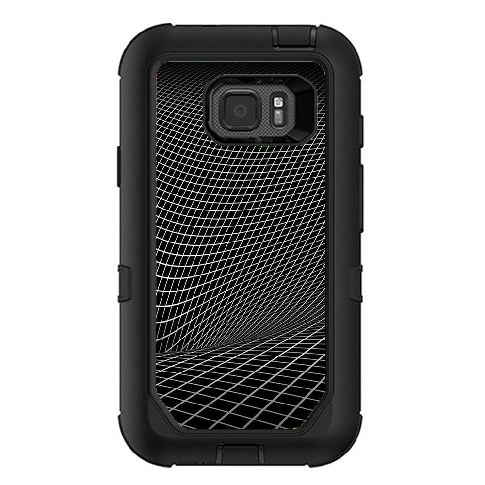  Abstract Lines On Black Otterbox Defender Samsung Galaxy S7 Active Skin