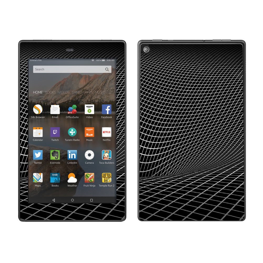  Abstract Lines On Black Amazon Fire HD 8 Skin