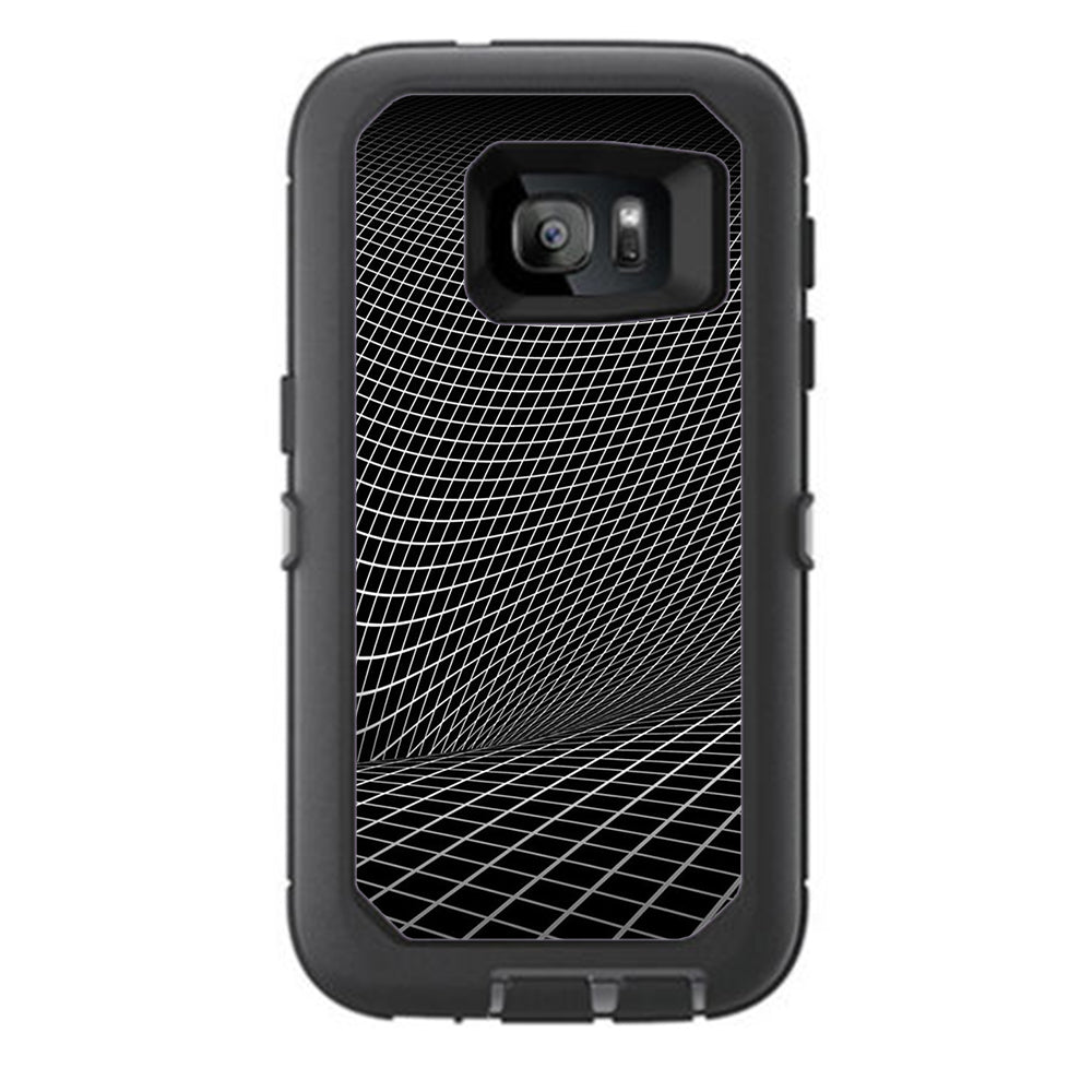  Abstract Lines On Black Otterbox Defender Samsung Galaxy S7 Skin