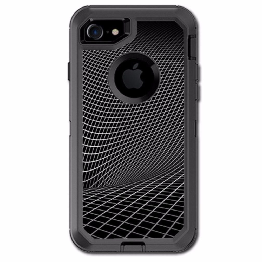  Abstract Lines On Black Otterbox Defender iPhone 7 or iPhone 8 Skin