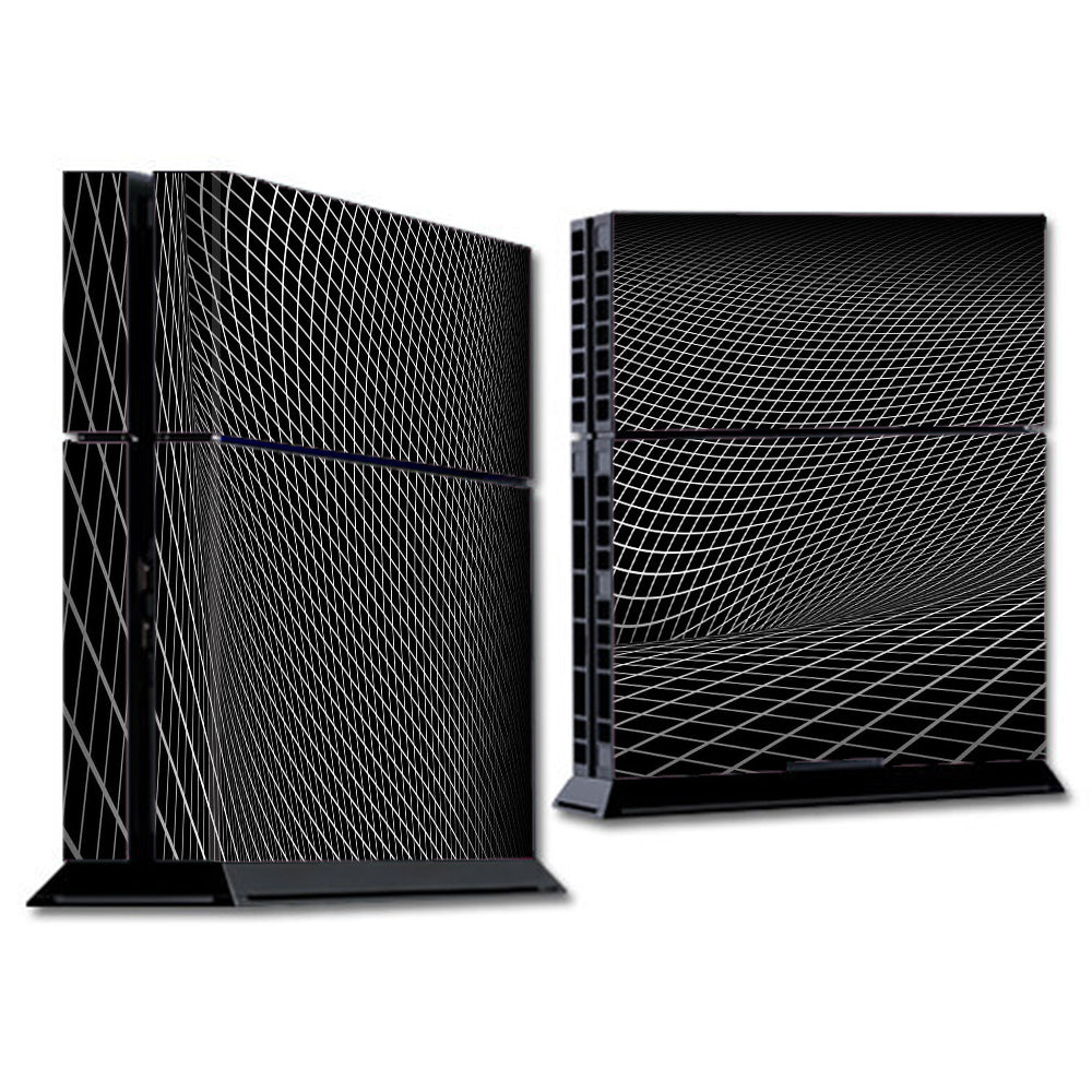  Abstract Lines On Black Sony Playstation PS4 Skin