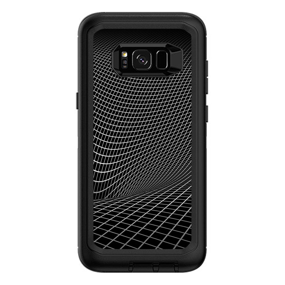  Abstract Lines On Black Otterbox Defender Samsung Galaxy S8 Plus Skin
