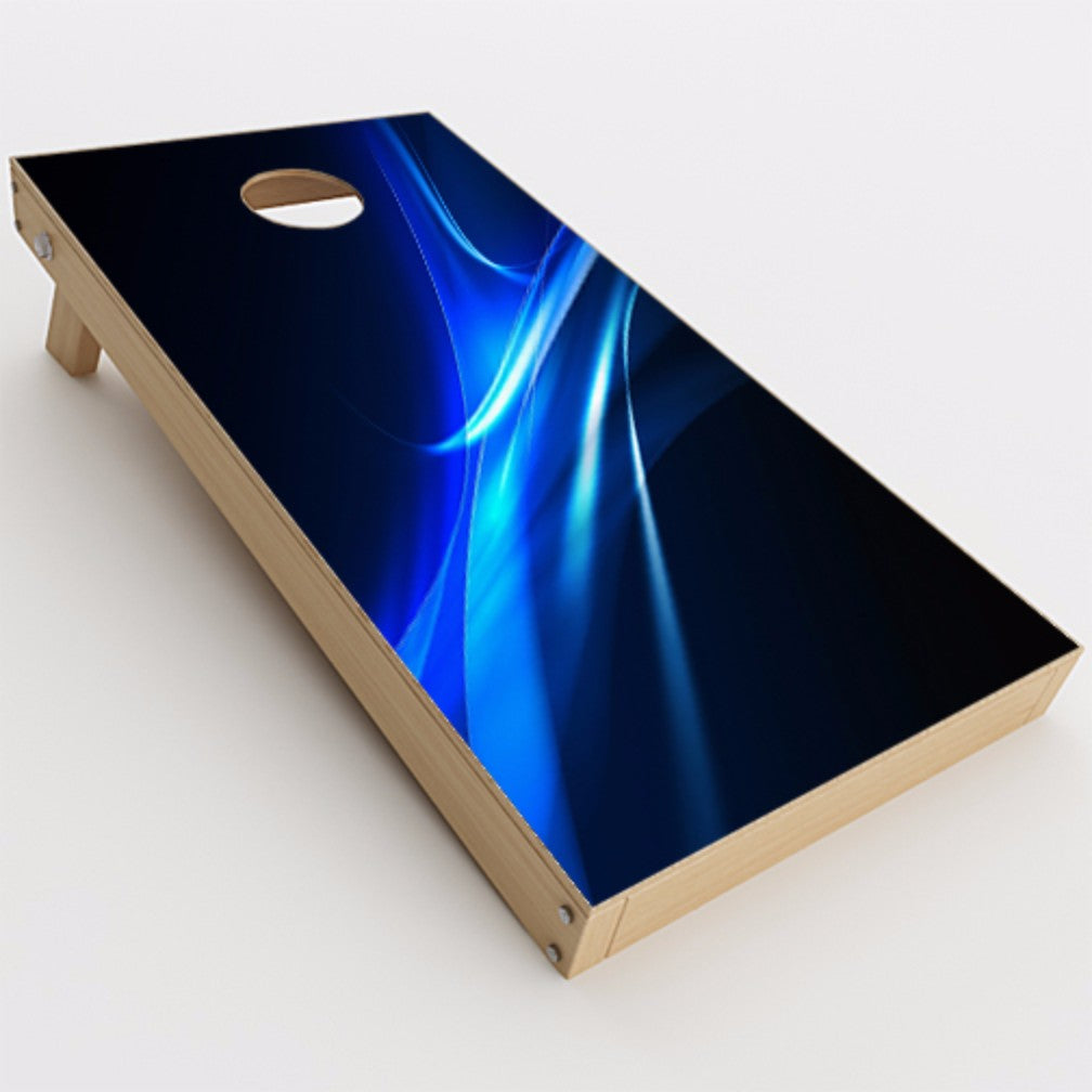  Blue Curves, Soundwaves Cornhole Game Boards  Skin