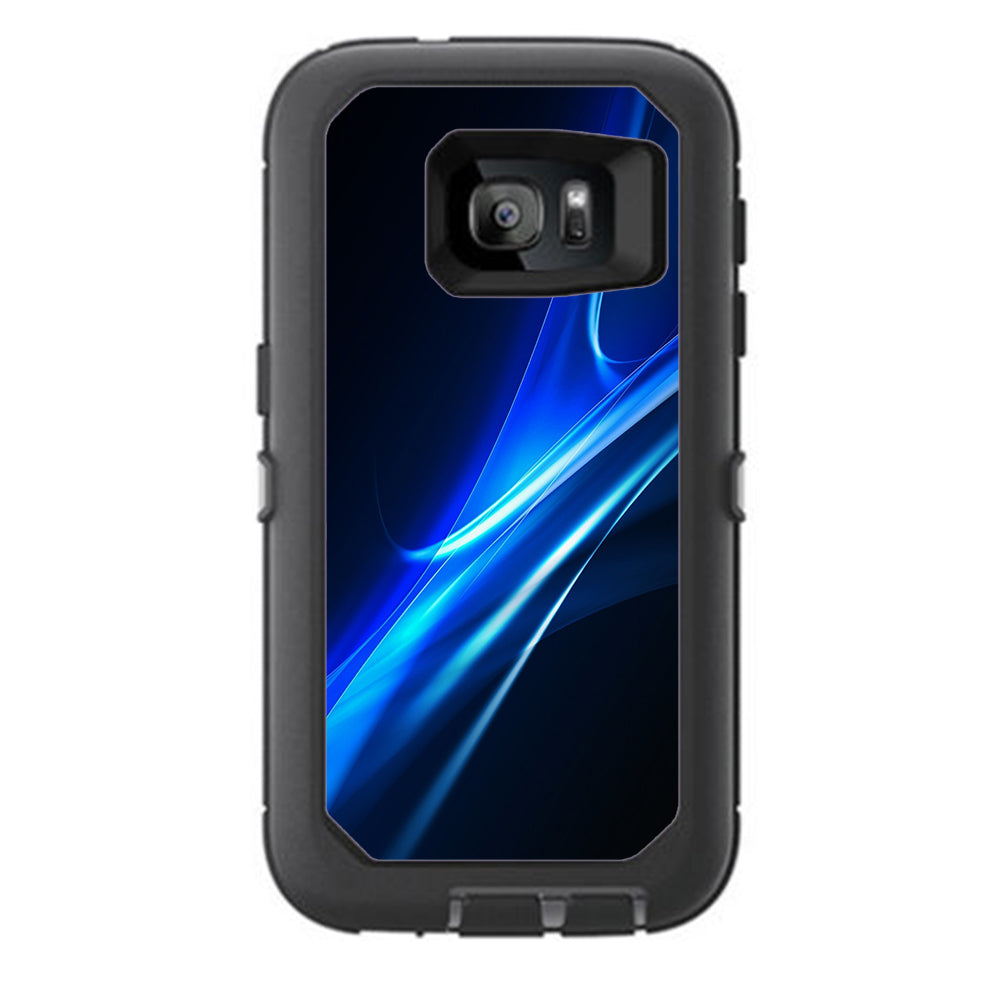  Blue Curves, Soundwaves Otterbox Defender Samsung Galaxy S7 Skin