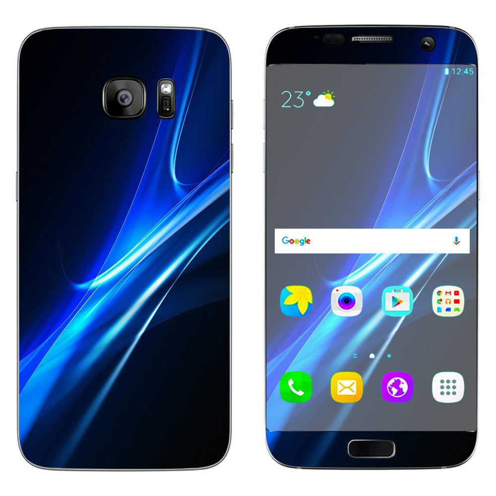  Blue Curves, Soundwaves Samsung Galaxy S7 Edge Skin