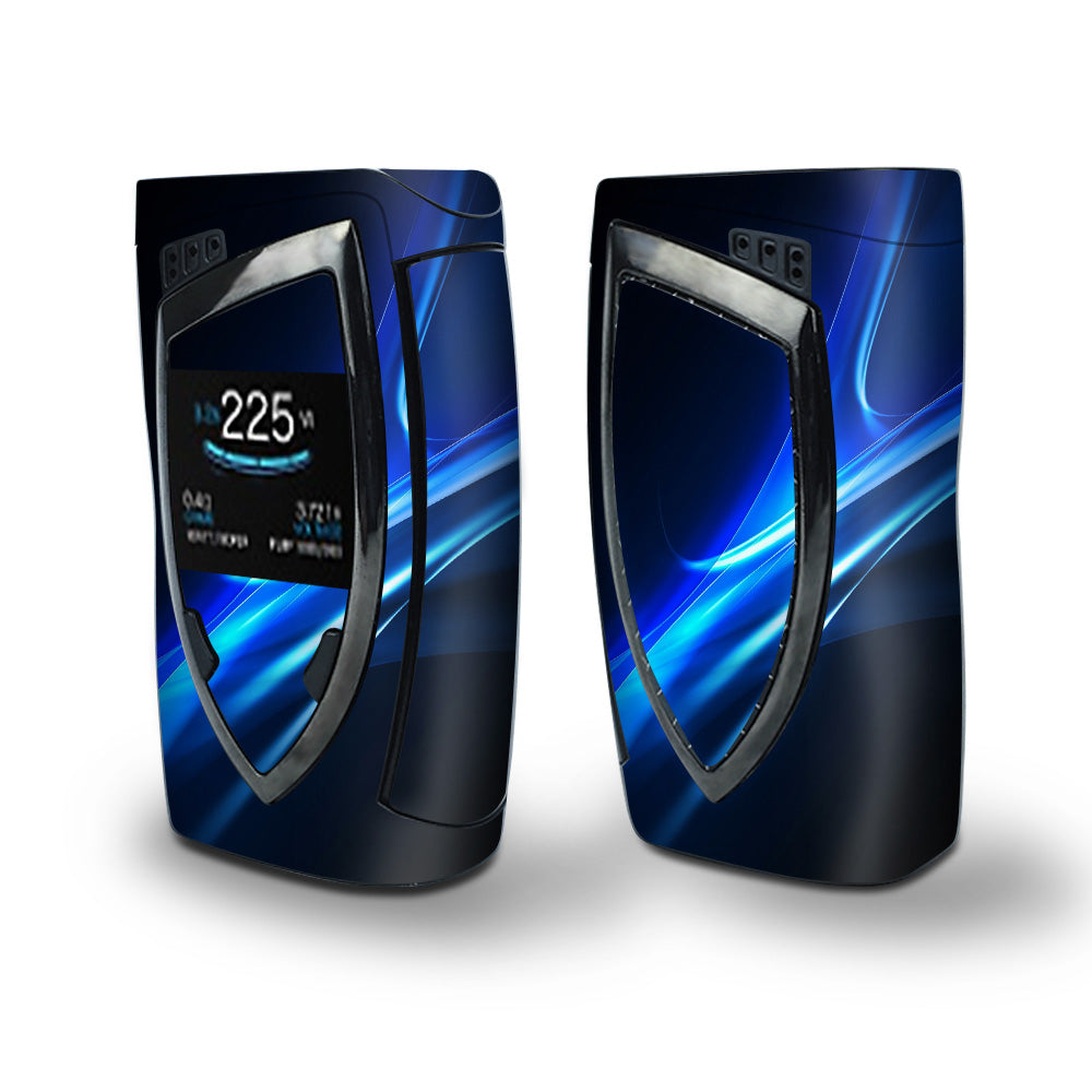 Skin Decal Vinyl Wrap for Smok Devilkin Kit 225w Vape (includes TFV12 Prince Tank Skins) skins cover/ blue curves, soundwaves