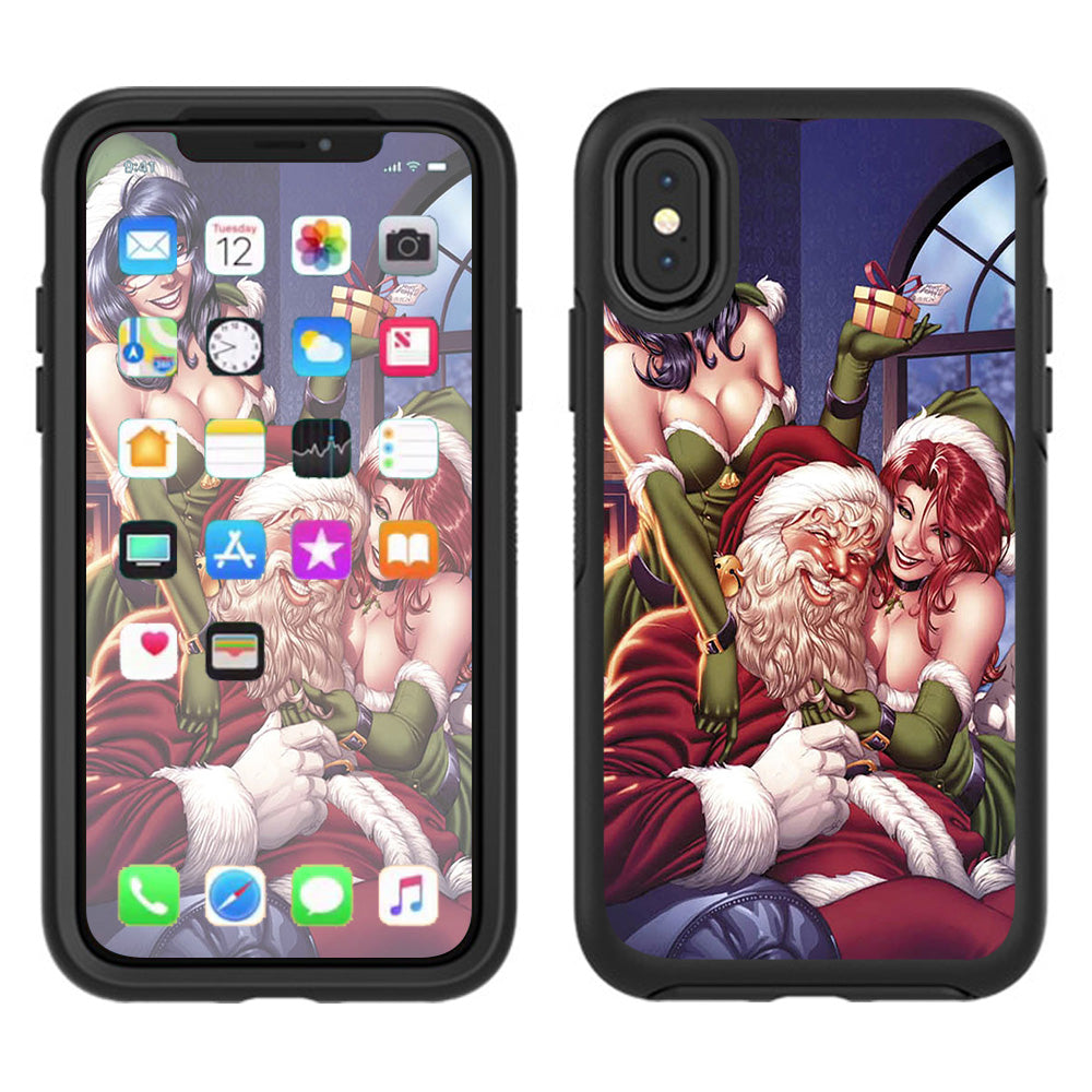  Santa And His Helpers Otterbox Defender Apple iPhone X Skin