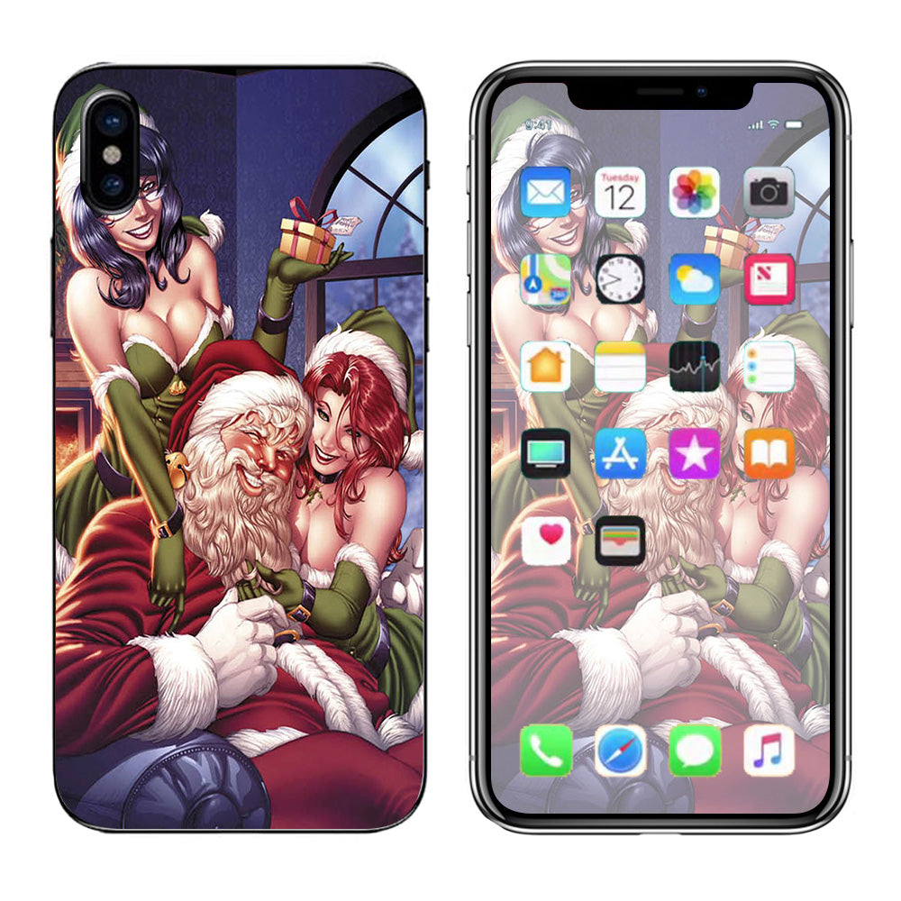  Santa And His Helpers Apple iPhone X Skin