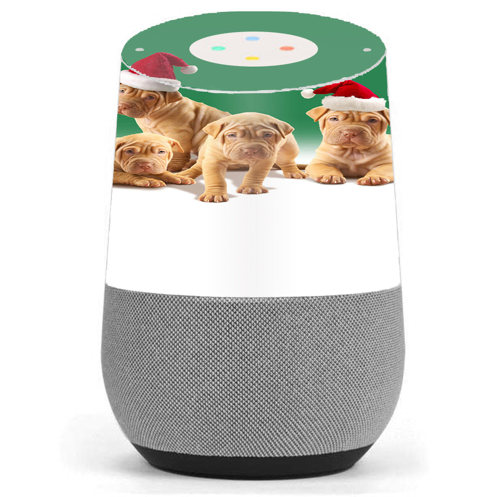  Shar-Pei Puppies In Santa Hats Google Home Skin