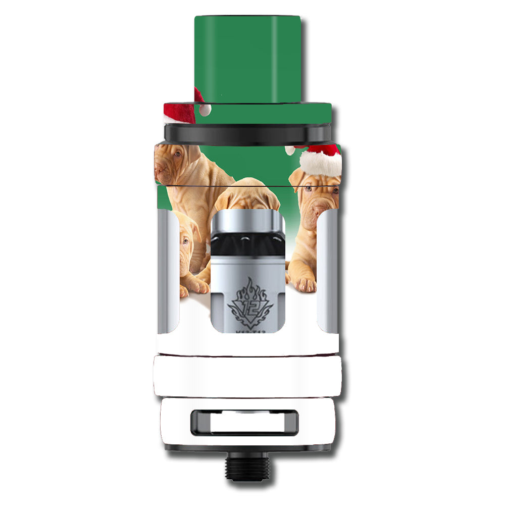  Shar-Pei Puppies In Santa Hats Smok TFV12 Tank Skin