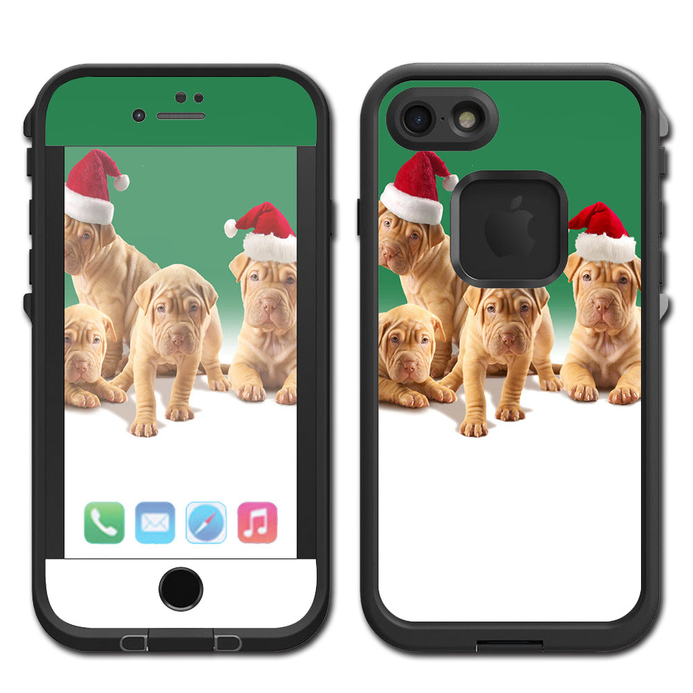  Shar-Pei Puppies In Santa Hats Lifeproof Fre iPhone 7 or iPhone 8 Skin
