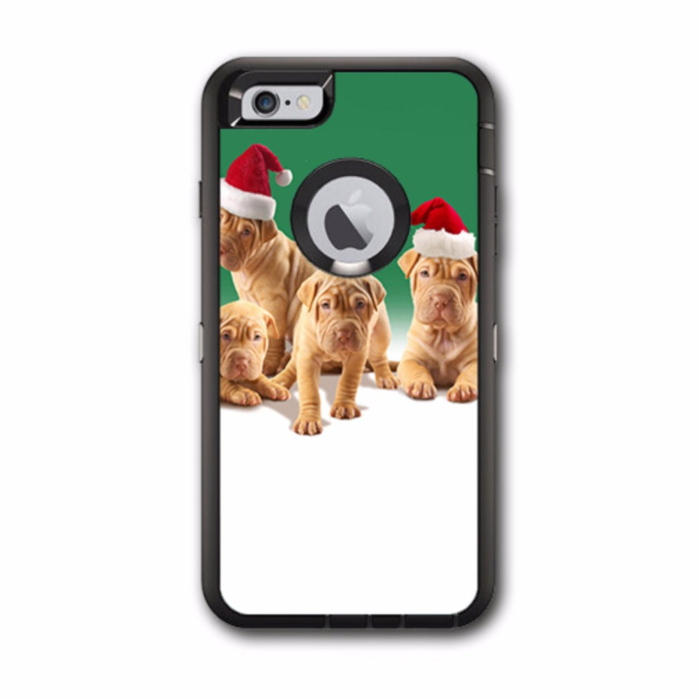  Shar-Pei Puppies In Santa Hats Otterbox Defender iPhone 6 PLUS Skin